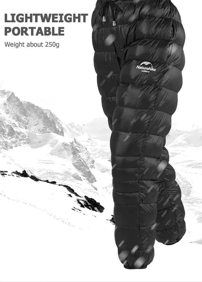 Naturehike Gänsedaunen- & Entendaunenhosen für Damen und Herren, Winterwanderhosen, Outdoor-Skihosen, Camping-Trekkinghosen, verdickte, wasserdichte Hose