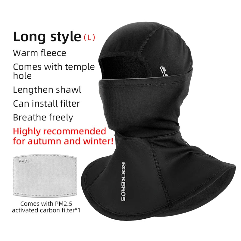 ROCKBROS Radmützen Vollgesichtsmaske Winter Atmungsaktiv Winddicht Fleece Fahrrad Halswärmer Schal Maske Skifahren Motorrad Fahrradmütze