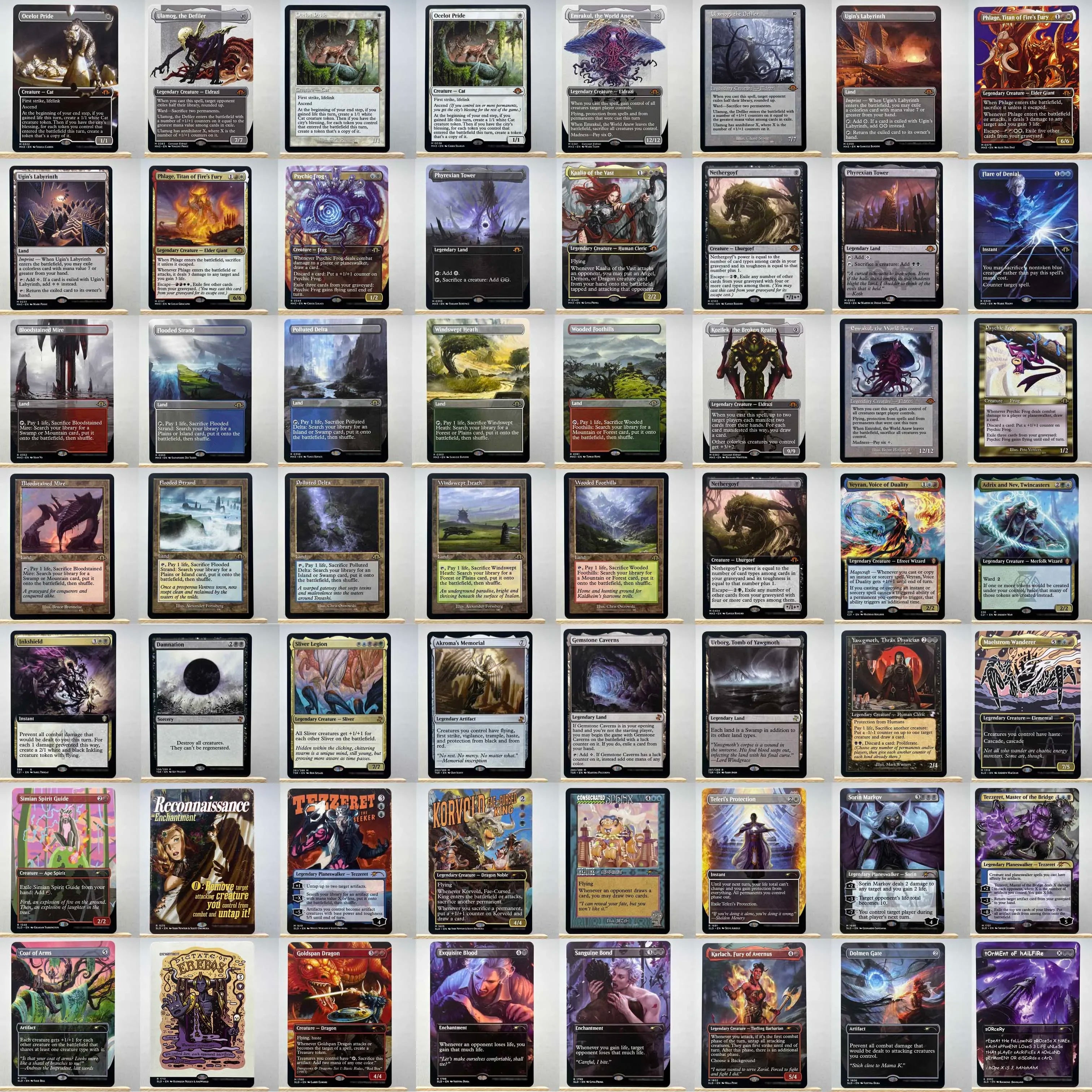 Ganze Reihe TCG-Karten für Heimspiel-Proxy: Magical Power 9 Beta Fetch Lands, VMA Dual, Schockländer, Der Eine Ring, Sammel-Sol Ring