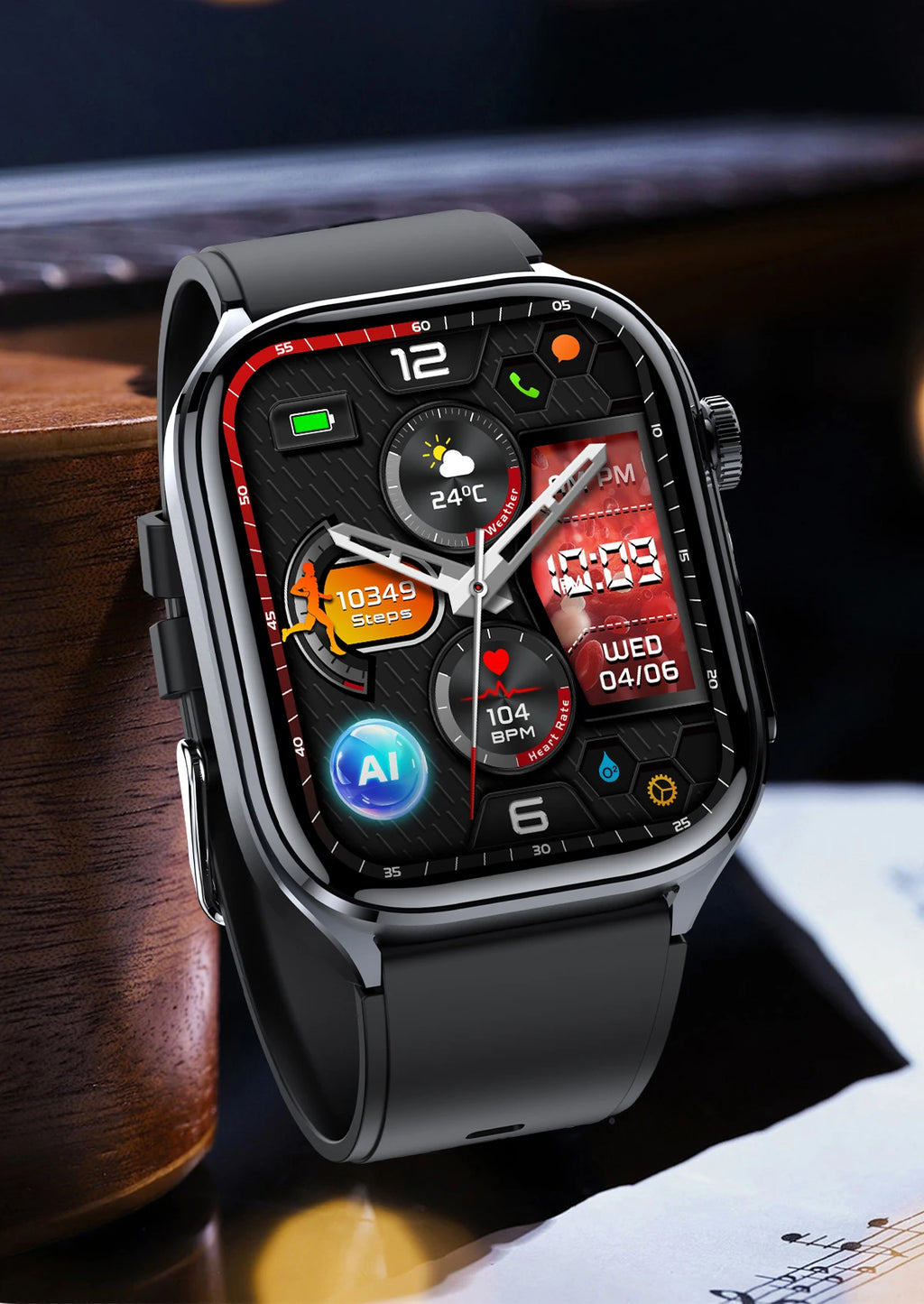 Neue Gesundheitsuhr Harnsäure Blutdruck Blutsauerstoff Körperanalyse Körperfett Smartwatch EKG+PPG Bluetooth Anruf Uhr Frauen Männer