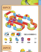 Magnetisches Bullet Train Set für Kinder mit elektrischer Lokomotive, DIY-Gleisbausteinen, pädagogischem MINT-Bauspielzeug, Geburtstagsgeschenk
