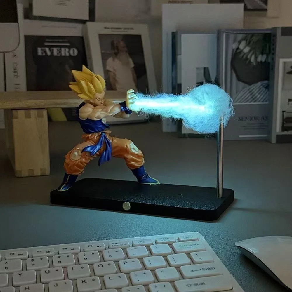 DRAGON BALL Son Goku Kamehameha Nachtlampe Schreibtisch-Dekorationsmodell Nacht Anime umgebende Kinderspielzeuge Geburtstagsgeschenk