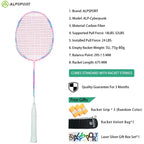 ALP ZJ2.0 Pro 4U 85g 100% Carbonfaser + Titanlegierung Badmintonschläger Ultraleichte Sportausrüstung Schläger Badmintontraining