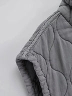 Herbst Winter Damen Stehkragen Leichte Ärmellose Baumwollweste Damen Taschendekoration Tanktop