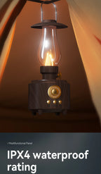 Retro Lampen-Stil Kabelloser Bluetooth-Lautsprecher mit Tragbarem FM-Radio und USB-Anschluss Bluetooth 5.3 Geeignet für Camping, Heimdekoration