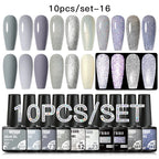 10/12PCS/SET Katze Magnetisches Gel Nagellack Set 9D Reflektierendes Glitzer Gel Halbpermanentes UV Gel Soak Off Funkelndes Nagelkunst Kits