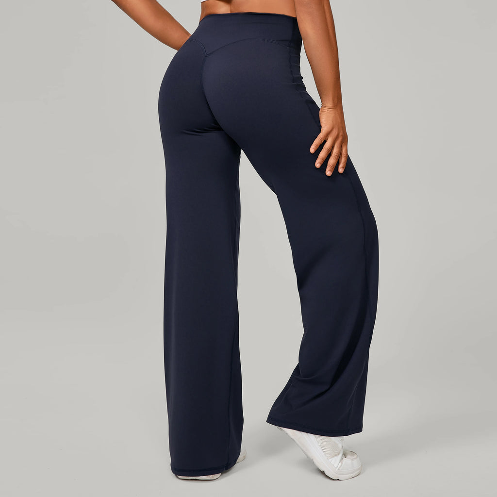 Damen gerade Yoga-Leggings weicher, dehnbarer Stoff Damen-Yogahosen GYM Schweißableitende Eigenschaften Lauf-Sport-Hosen
