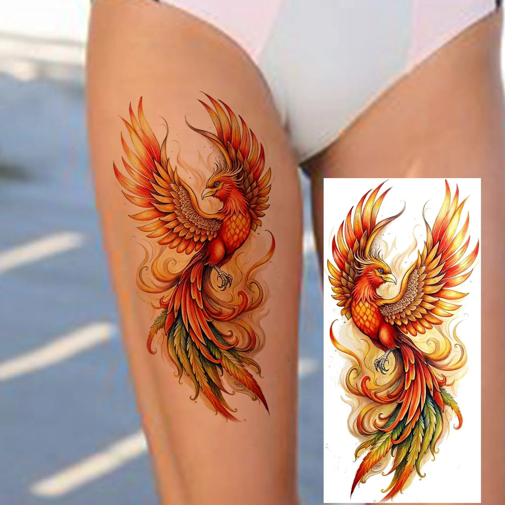 1 Blatt einzigartige Aquarell-Löwe-Tiger-Tier-Temporäre Tattoos langanhaltend wasserdicht Fuchs Eule gefälschter Tattoo-Aufkleber Körperkunst Tattoo