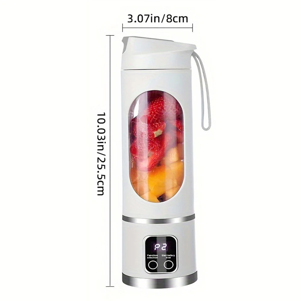 Tragbarer elektrischer Entsafter USB-Lade Mini-Akku-Entsafterflasche 450 ml Becher Obstmixer Handmixer für Zuhause, Reisen, Büro