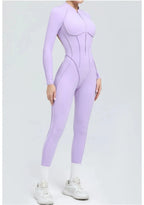Women's Yoga Jumpsuit Hip Lift Sports Fitness Removable Padding Backless Zipper Leggings One-Piece Running Workout Gym Jumpsuit