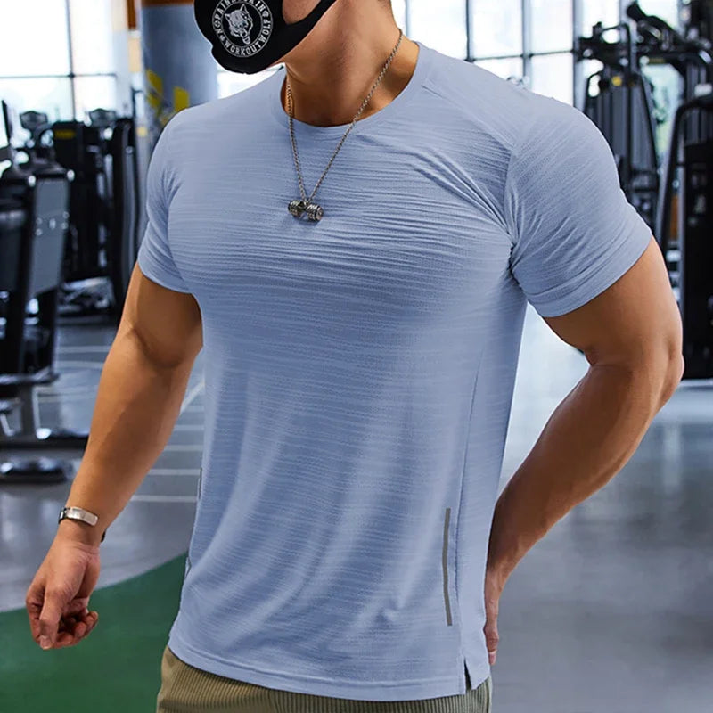 Muskel-Training Kompressions-T-Shirt Herren Laufen Dry Fit T-Shirt Uni Farbe Übergröße Gym Herren T-Shirts Sport Herren Oberteile Sweatshirt