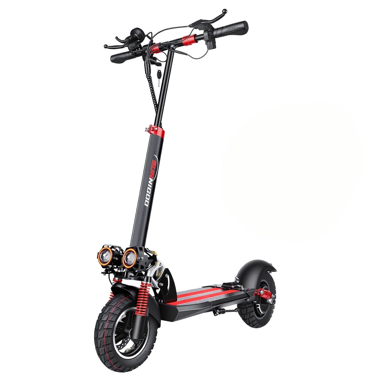 SUNNIGOO 800W Elektroroller für Erwachsene – 25 km/h hohe Geschwindigkeit, 45-55 km große Reichweite, 10 Zoll Offroad-Reifen, faltbarer Pendler-E-Scooter