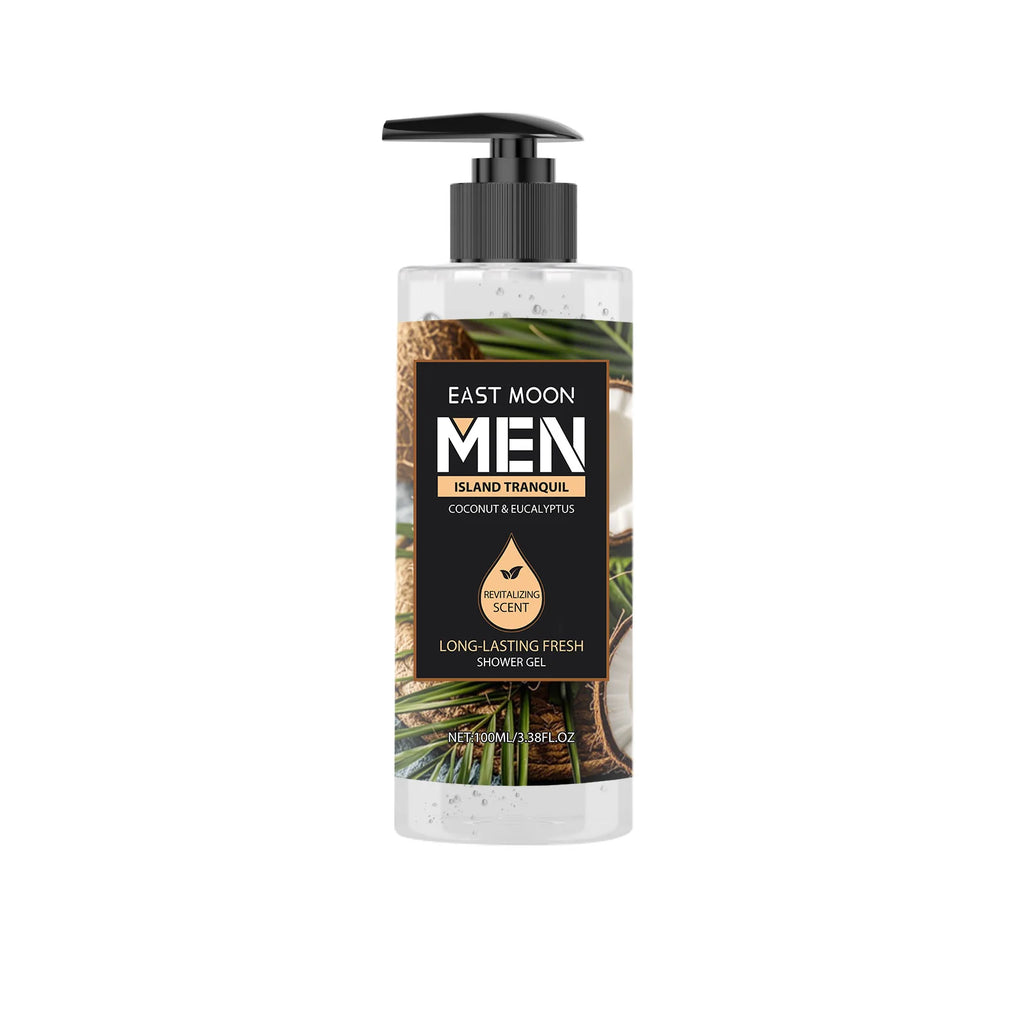Men's Eucalyptus Coconut Body Wash Deep Cleansing Shower Gel Refreshing Scent Long Lasting Fragrance Oil Control 100ml