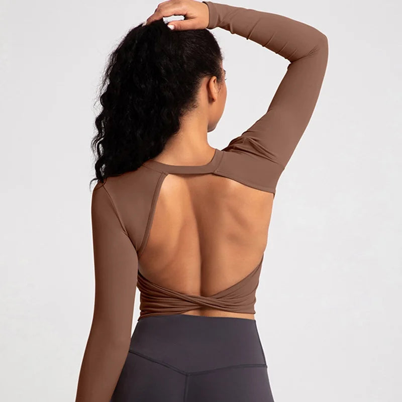 Cloud Hide Black Beauty Back Yoga Shirts Damen Langarmbluse Übergröße Sport Gym Fitness Top Laufshirt Workout Shirt