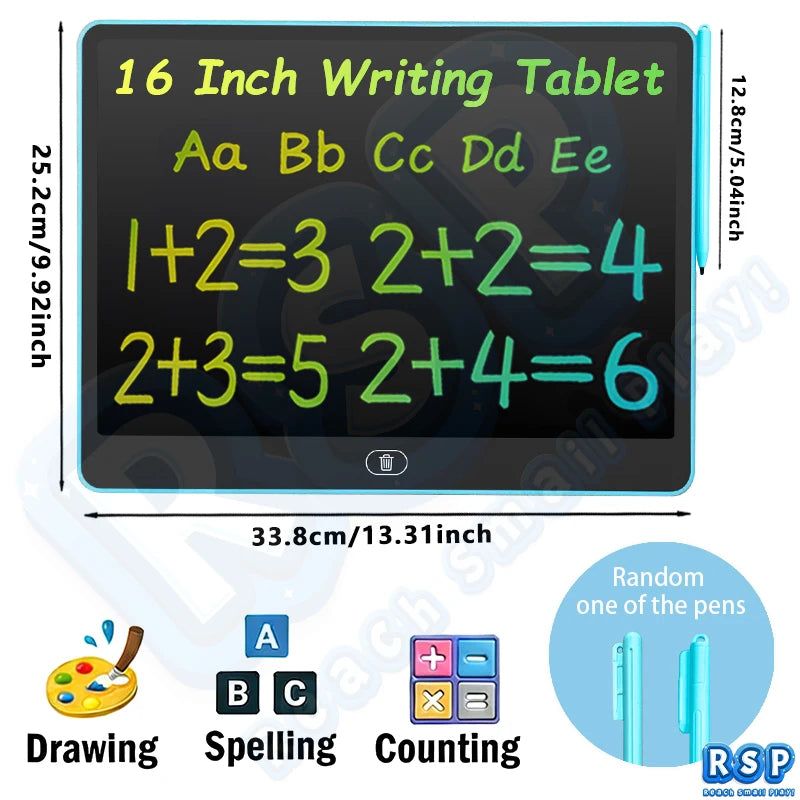 13/16 Zoll LCD Zeichentablett Schreibtafel Farbe Doodle Zähltafel Pädagogisches Spielzeug für 3-12 Jahre Kinder Geschenke