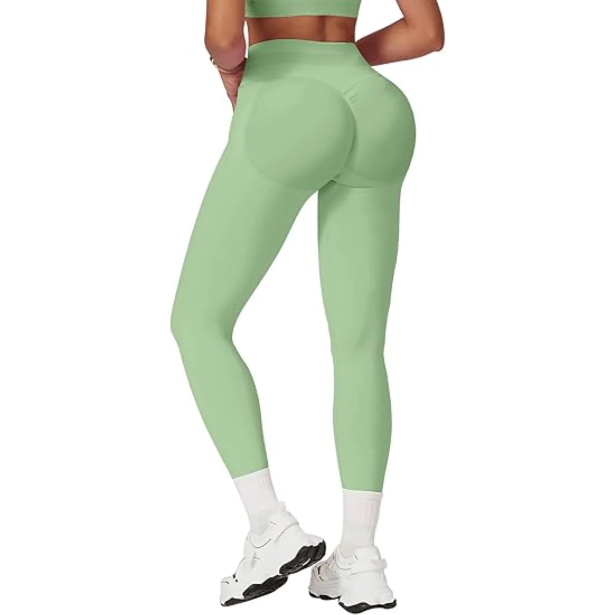 Nahtlose Damen-Yogahose mit festem Bund, dreifachem Bund, sexy, hüfthebend, enge Sporthose, Fitness-Trainings-Yogahose