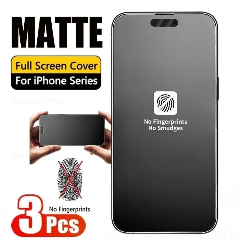 3 Stück mattierte Displayschutzfolie aus gehärtetem Glas für iPhone 17 16 15 14 Pro Max 17 Air Displayschutzfolie für iPhone 13 12 11 Pro 16e 15 Plus XS XR Hauptbild