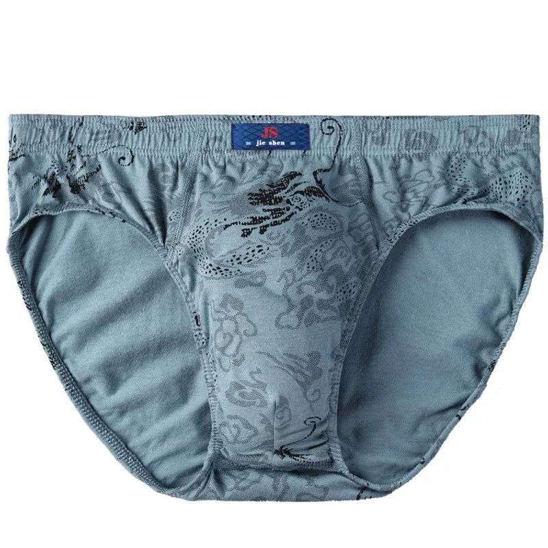 100% Baumwolle Herren-Slips Übergröße Bedruckte Slips Unterwäsche Lockere Dessous Feuchtigkeitsabsorbierend Atmungsaktive Unterhosen