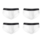4er-Pack LORIEN CREST Eisseide Herrenunterwäsche nahtlos ultradünn doppellagiger Schritt atmungsaktive Herrenslips mittlere Leibhöhe sexy&leicht