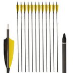 Toparchery 6/12/24 Stück 33 Zoll Bogenschießen reine Carbonpfeile ID6,2 mm Spine 400 mit 4 Zoll Naturfedern für Outdoor-Schießen Jagd