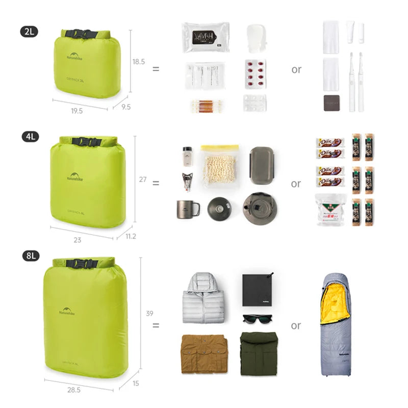 Naturehike Rolle-Aufbewahrungstasche Outdoor Reise Wandern Leicht Wasserdicht Vakuum Kompressionsspender Taschen Tragbarer Organizer