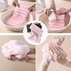 Neues japanisches sanftes Badewaschmittel Nylon Badetuch Rücken Peeling Peeling Duschbürste Schwamm Körper Badezimmerzubehör