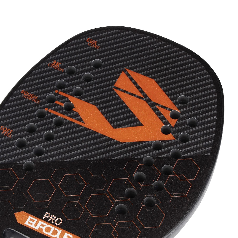 Vollcarbon 3K Faser Strandtennisschläger raue Oberfläche professioneller Schläger für Herren und Damen mit Schutzhülle