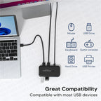MZX USB 3.0 Switch KVM-Umschalter Selector Hub Dockingstation Dock für 2 Laptop-PCs zum Teilen von Tastatur, Maus, USB-Geräten, Drucker, SSD