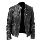 2024 Motorrad Lederjacken Herren Lässige Mode Motorradmantel Slim Fit Revers PU Jacken Herbst Winddichte Lederjacke Herren