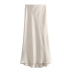 ETJ 2025 Damen Frühling neue elegante Mode All-in-One Stretch High-Waist A-Linie Seidensatin Rock in mehreren Farboptionen