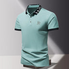 Sommer Herren-Poloshirt modisches Eisseide schnell trocknendes Kurzarm-T-Shirt einfarbig locker sitzendes Businesskragen-Oberteil