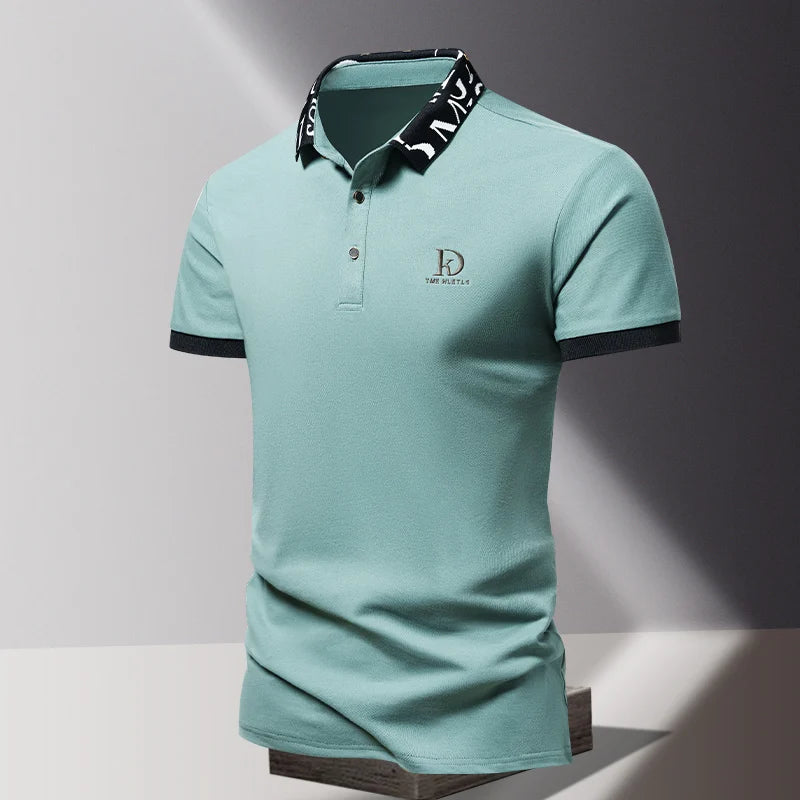 Sommer Herren-Poloshirt modisches Eisseide schnell trocknendes Kurzarm-T-Shirt einfarbig locker sitzendes Businesskragen-Oberteil