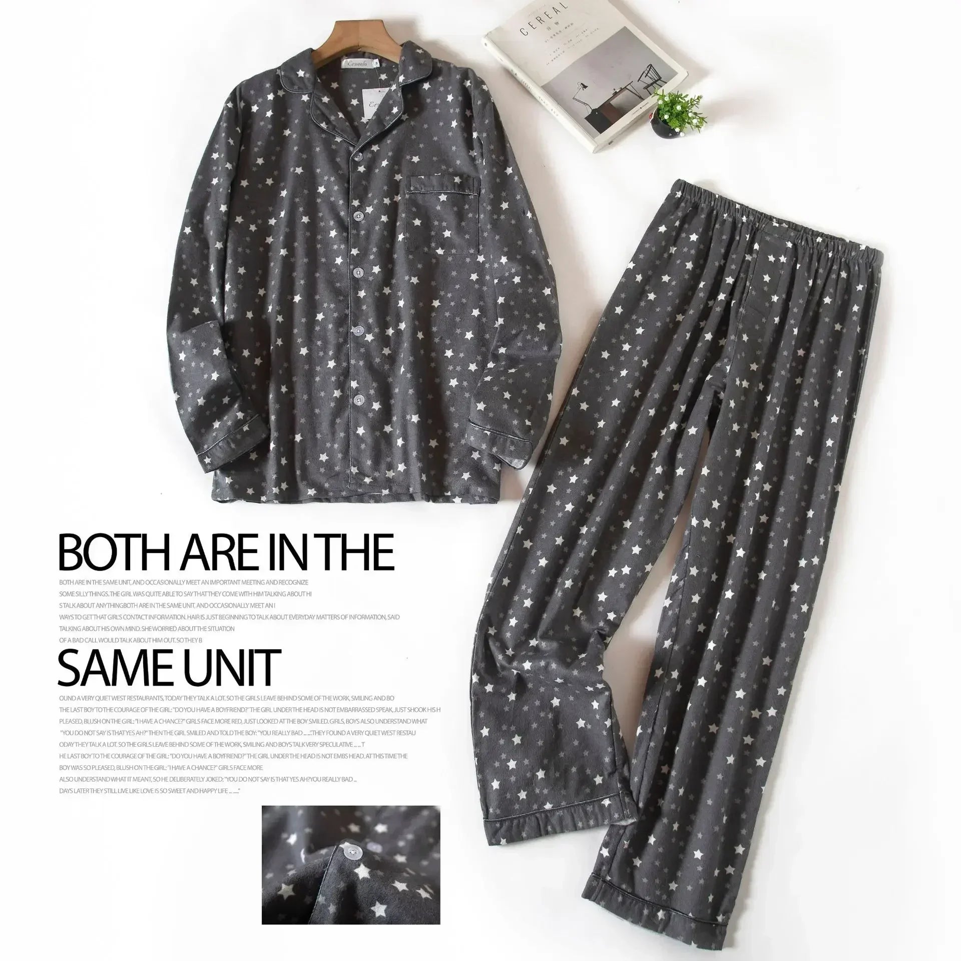 Herren-Hausanzüge Langärmelige Hosenanzüge für Herbst und Winter Pyjamas für Herren Flanell Kariertes Design Pyjamas für Herren