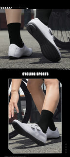 Speed Cycling Sneaker Herren Rennradschuhe Cleat-Schuhe SPD-Schuhe Fahrrad Flat Pedal Schuhe Herren Outdoor-Schuhe Weiß