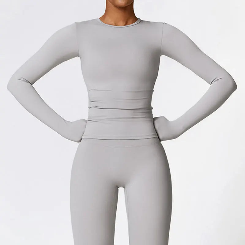 NCLAGEN Yoga-Shirts für Damen, Langarm, Winter, Fitness, Laufen, Gym-Kleidung, Workout, Dry Fit, atmungsaktiv, hochelastisches Sport-Oberteil
