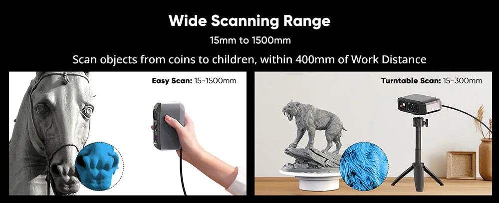 3DMakerpro Moose Lite 3D Scanner, NIR Light Source, 24-bit Color Camera, Al Visual Tracking,0.05mm Accuracy, 0.10mm Resolution