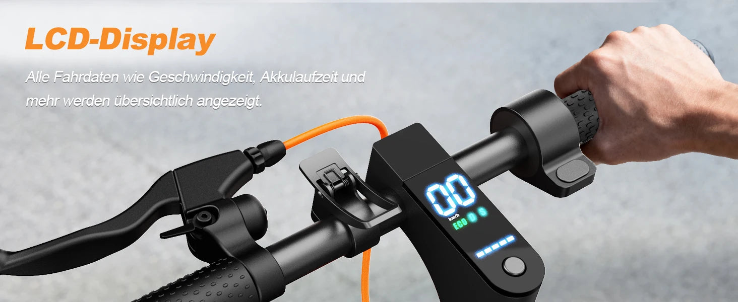 TODIMART T6 ABE E Scooter Mit Straßenzulassung, 30-35 km range, 350-500W brushless motor, dual brakes, and 8.5-inch run-flat tires