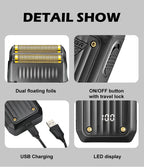 VGR Razor Professional Shaver Electric Beard Trimmer Digital Display Razor Reciprocating Razor Rechargeable Shaver for Man V-363