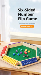 Sechsseitiges Flipping-Spiel, Holz-Zahlenspiel, Shut-The-Box-Würfelspiel - Eltern-Kind-Brettspiel, Bar-Party, Freizeit-Glücksspiel