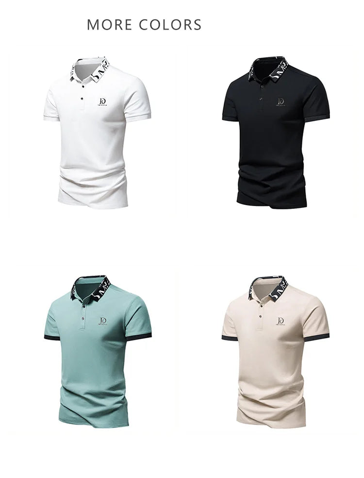 Sommer Herren-Poloshirt modisches Eisseide schnell trocknendes Kurzarm-T-Shirt einfarbig locker sitzendes Businesskragen-Oberteil