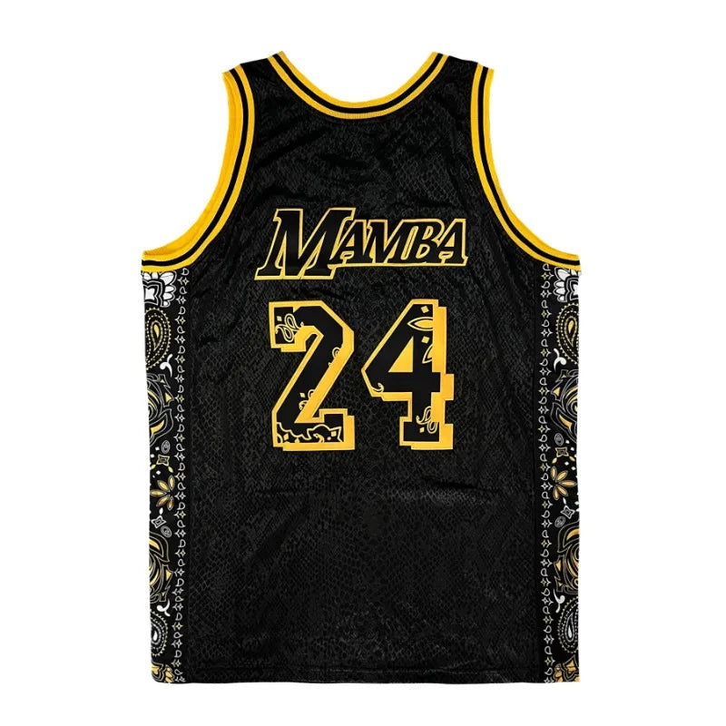 Herren ärmelloses Basketballtrikot, Schlangenhaut-Weste mit gesticktem Schriftzug, locker sitzend, Sportuniform für Herrenbekleidung im Sommer