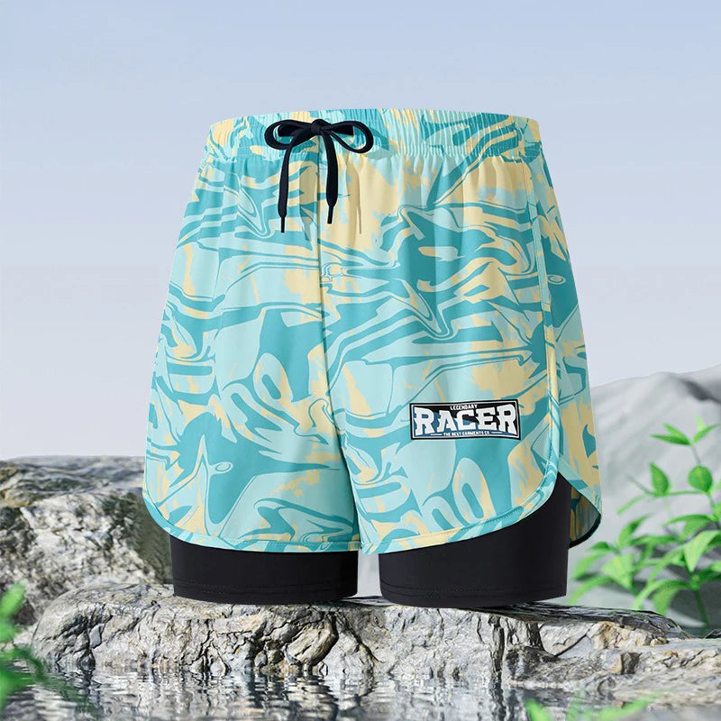 Badeboxer Herren Badehose Set Neu Strandbadehose Für Erwachsene Schnell Trocknende Surf-Badeshorts mit Futter Schwimmhose