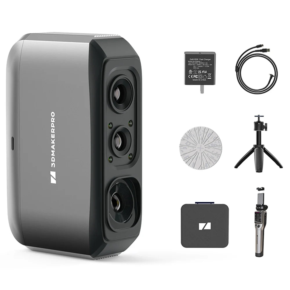 3DMakerpro Moose Lite 3D Scanner,Luxury, NIR Light Source,0.05mm Accuracy,24-bit Color Camera,10fps Frame Rate,Anti-Shake Lenses