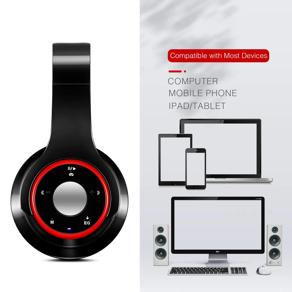 Bunter Stereo-Audio-MP3-Bluetooth-Kopfhörer, kabellos, mit SD-Kartenunterstützung und Mikrofon, 20 Stunden Wiedergabe