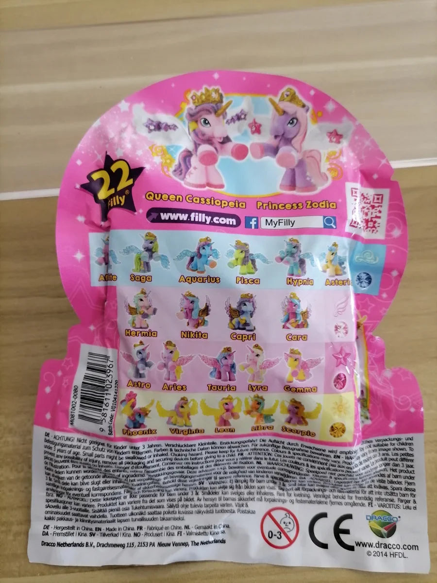 Filly Pony Doll Toy Flocking Stars Butterfly Cute Action Figure Collectible Blind Bags Children Birthday Gifts