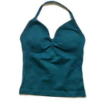 Gym Schöner offener Rücken BH Laufen Training Impact Neckholder Longline Trägertop Sport Yoga Weste Damen Fitness Tank Top