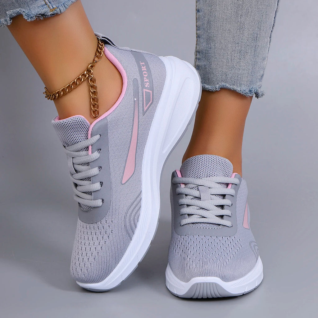 Frühlings-Freizeitsportschuhe für Damen, modisch, atmungsaktiv, leicht, rutschfest, verschleißfest, flache Schuhe