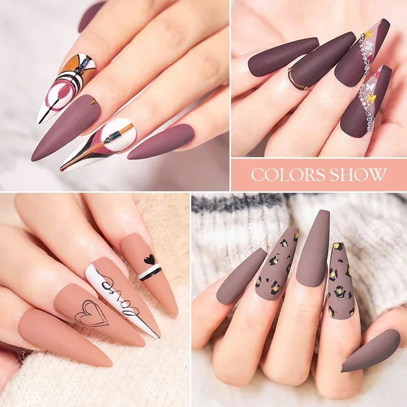MTSSII 12tlg. Gellack-Set Nude Rosa Rot Glitzer Semi Permanent Soak Off UV Gel Nagellack Maniküre Kit Nagelzubehör DIY