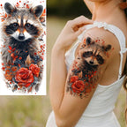 1 Blatt einzigartige Aquarell-Löwe-Tiger-Tier-Temporäre Tattoos langanhaltend wasserdicht Fuchs Eule gefälschter Tattoo-Aufkleber Körperkunst Tattoo