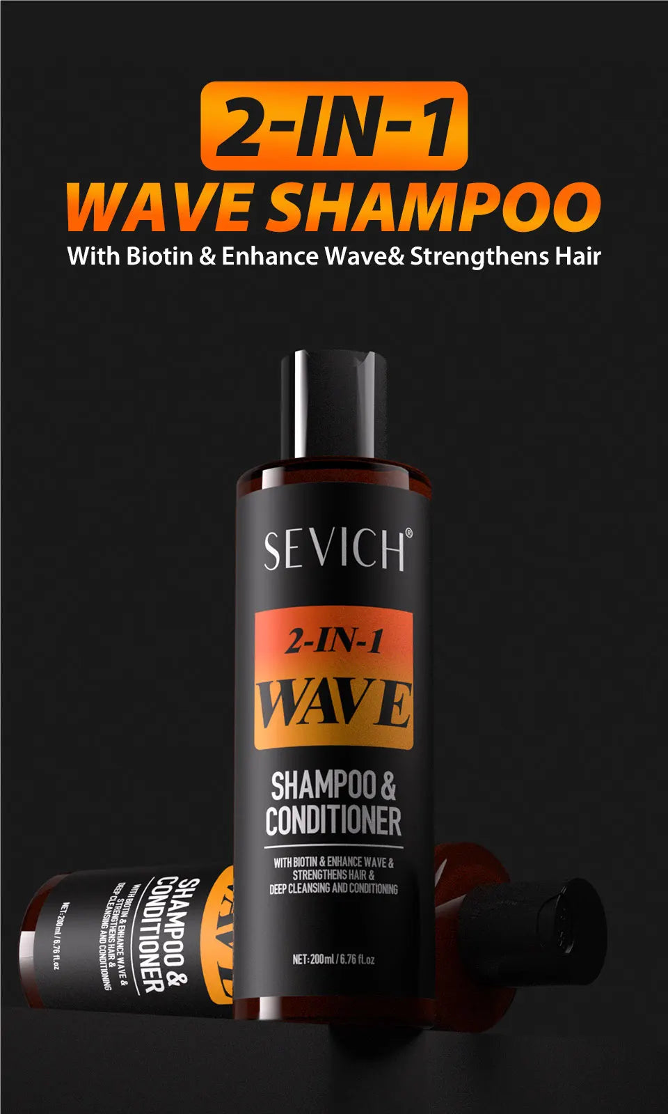 Deep Wave Control Pomade 360 Biotin Sport Starker Halt Wellen Haargel mit Bürste Wellenhaaröl Shampoo Spülung Stylingpflege